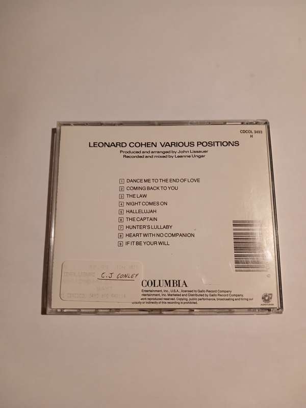 Leonard Cohen, Various Positions CD