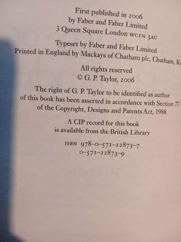 The Curse of Salamander Street by G.P. Taylor, First Edition