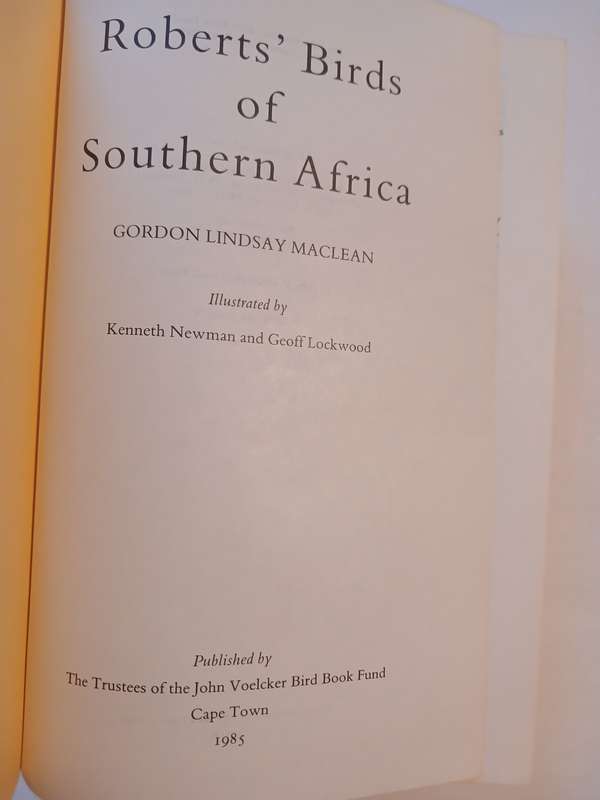 Roberts' Birds of Southern Africa by Gordon Lindsay Maclean
