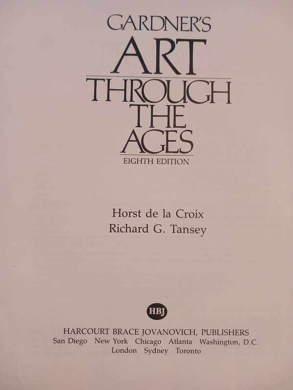 Art Through the Ages, Gardner's, Eighth Edition