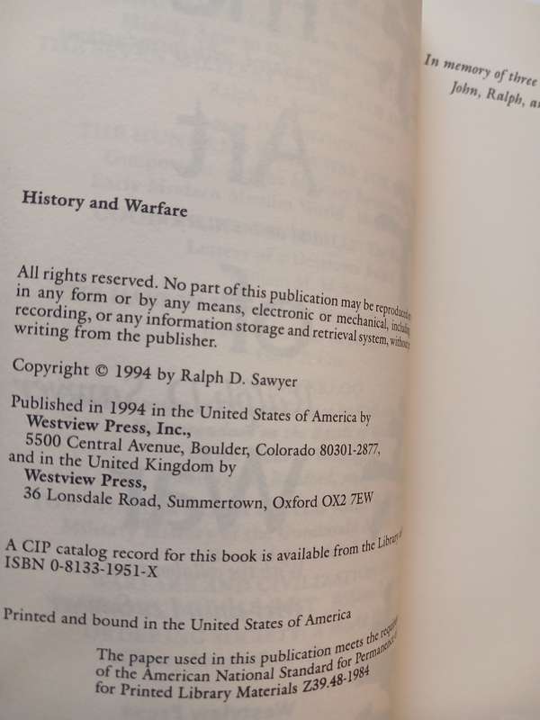 The Art of War, Sun Tzu translated by Raplh D. Sawyer