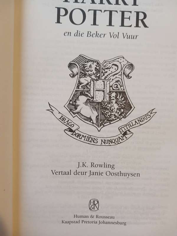 Harry Potter en die Beker vol Vuur, J.K. Rowling vertaal deur Janie Oosthuysen