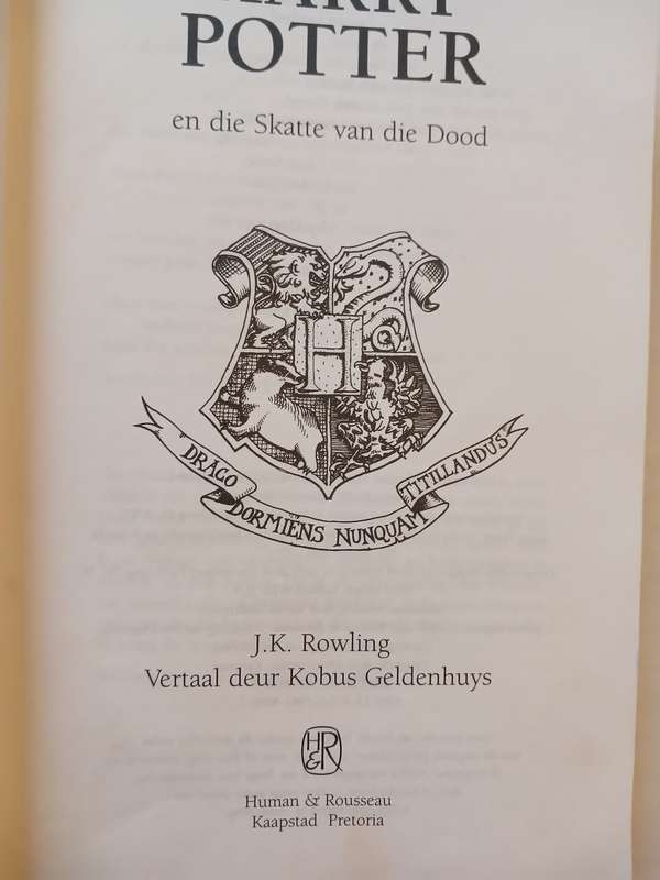 Harry Potter en die Skatte van die Dood, J.K. Rowling vertaal deur Kobus Geldenhuys