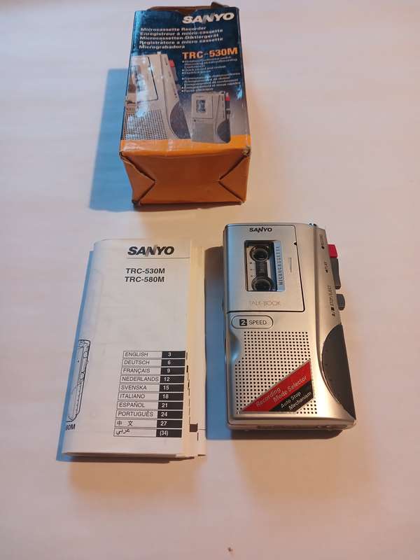 Microcassette Recorder, Sanyo, TRC-530M