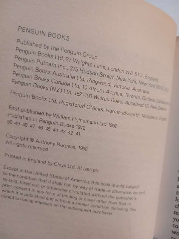 A Clockwork Orange by Anthony Burgess