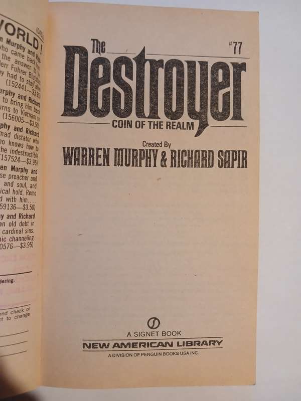 The Destroyer, No. 77, Coin of the Realm by Warren Murphy & Richard Sapir