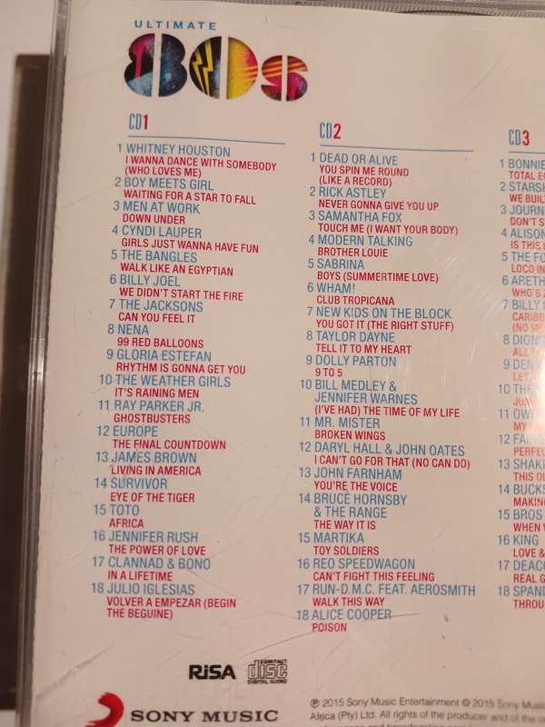 Ultimate 80's, 4 Cd's of the Greatest music CD