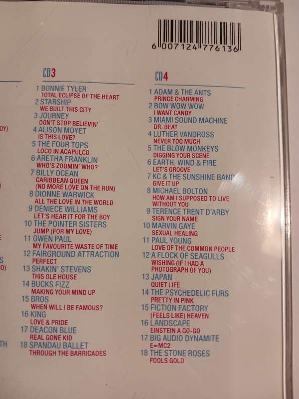 Ultimate 80's, 4 Cd's of the Greatest music CD