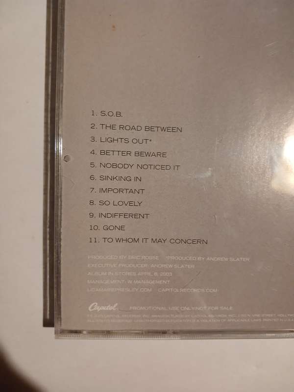 Lisa Marie Presley, To Whom it may Concern CD, US, Promo