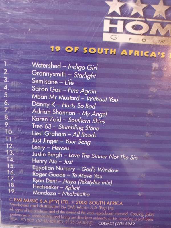 Home Grown, 19 of South Africa's Best Bands CD