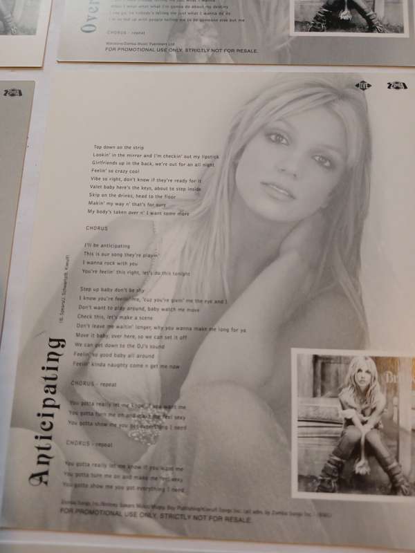 Britney Spears, Britney, 12 x Calender Postcards with Lyrics, 2002