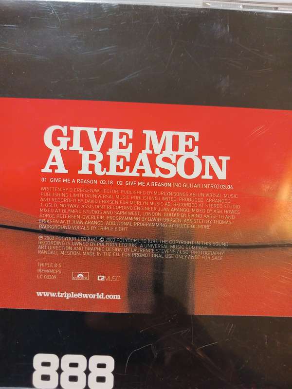 Triple Eight, Give me a Reason CD single, EU