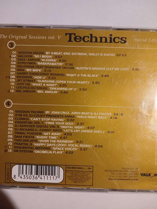 Technics, The Original Sessions Vol. V, House/Techno, 2 x CD, Spain