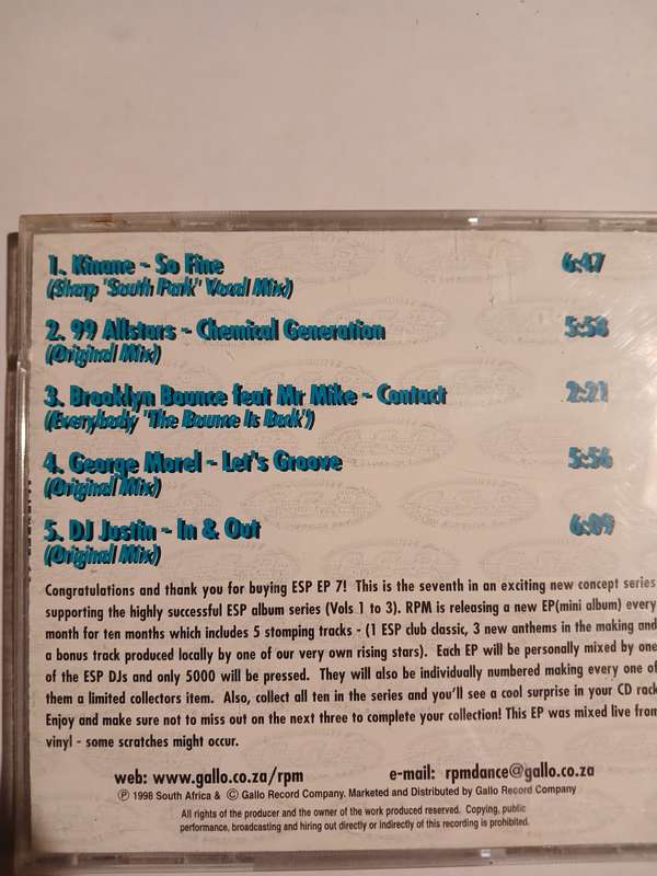 DJ Justin, ESP EP Vol. VII, Various Artists, Limited Edition CD
