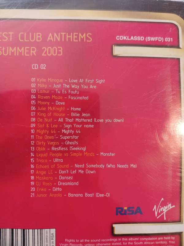 The Best Club Anthems Summer 2003, 2 x CD