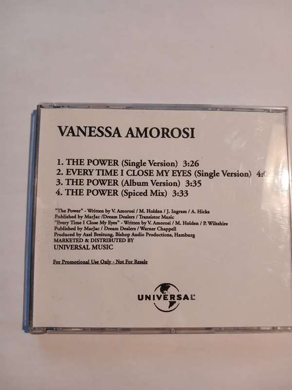 Vanessa Amorosi, The Power / Everytime I Close My Eyes CD single