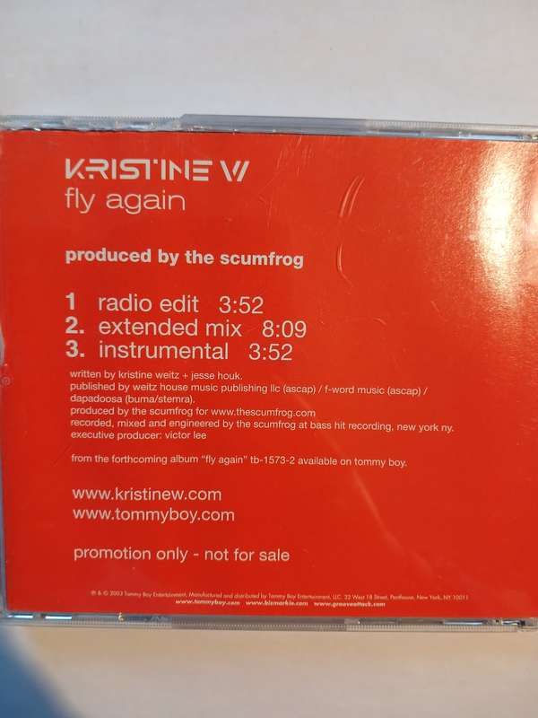 Kristine W, Fly Again CD single, promo, US