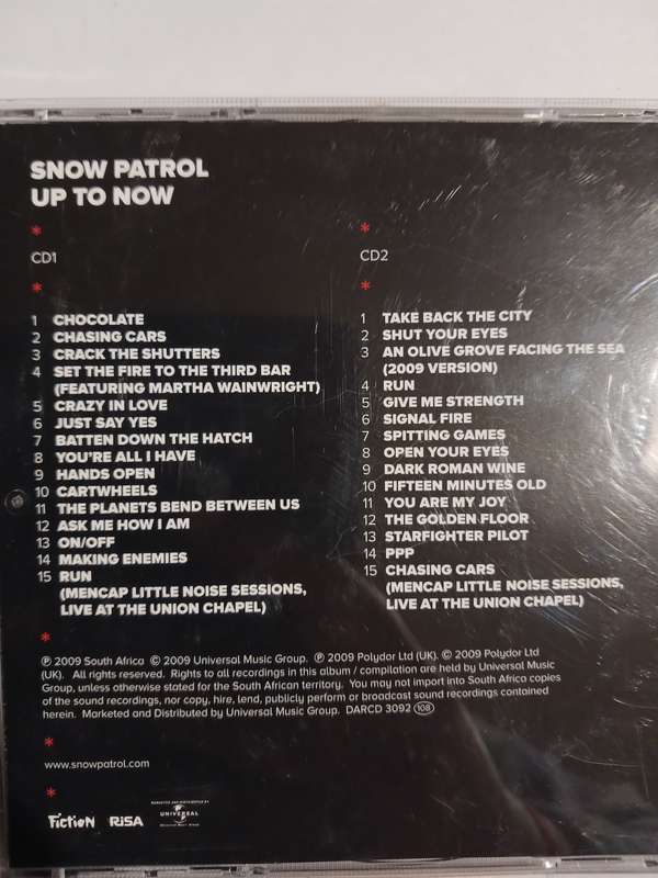 Snow Patrol, Up To Now, 2 x CD