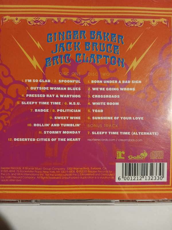 Cream, Royal Albert Hall London May 2-3-5-6 05, 2 x CD