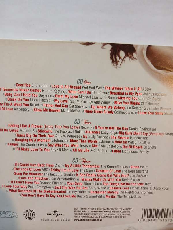 The Only Love Songs Album You'll Ever Need, 3 x CD