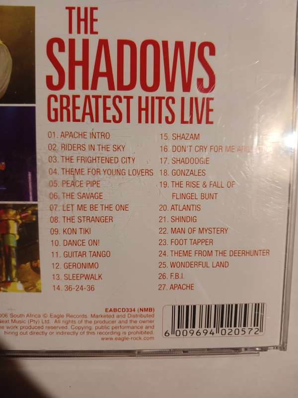 The Shadows, Greatest Hits Live CD