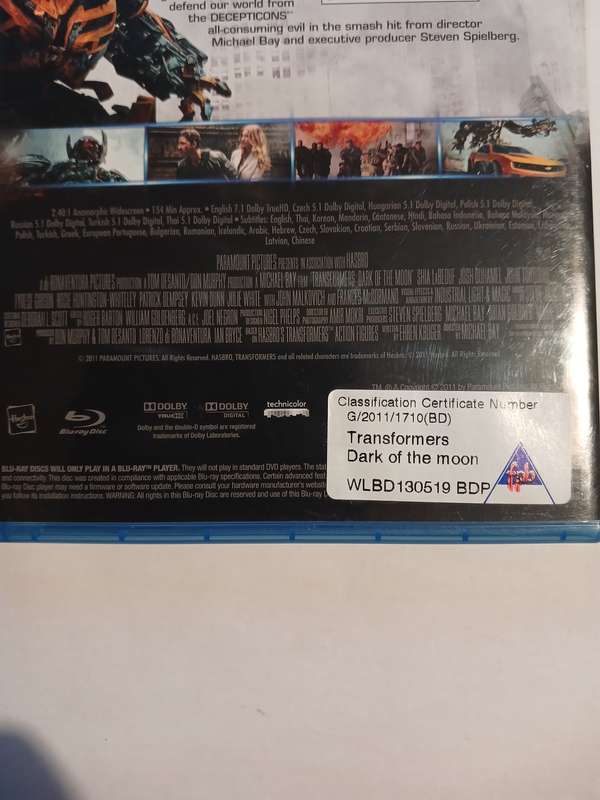 Transformers, Dark of the Moon Blu-ray Disc