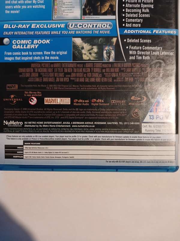 The Incredible Hulk Blu-ray Disc