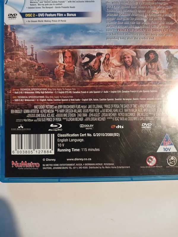Disney, Prince of Persia, The Sands of Time Blu-ray + DVD