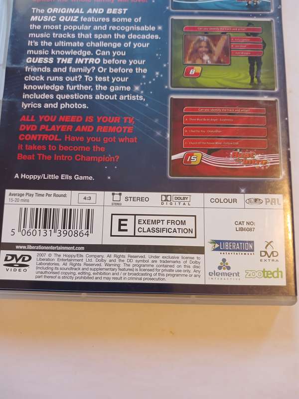 Beat the Intro, The Greatest Music Quiz Ever DVD