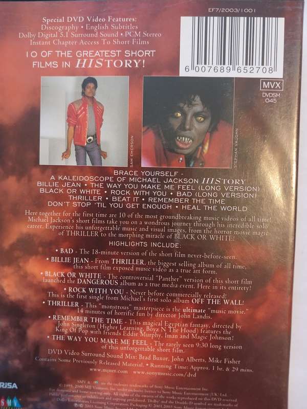 Michael Jackson, Video Greatest Hits, History DVD