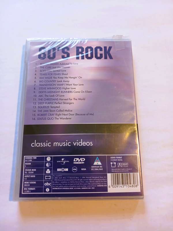 80's Rock, Classic Music Videos DVD, New