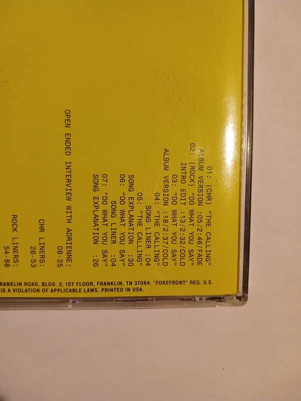 The Benjamin Gate, The Calling/Do What You Say CD single