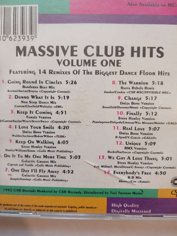 Massive Club Hits, Volume One CD