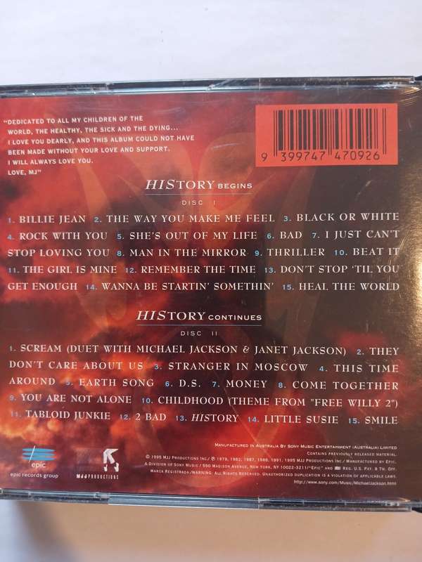 Michael Jackson, History, Past, Present and Future Book 1 CD, Remastered, EU