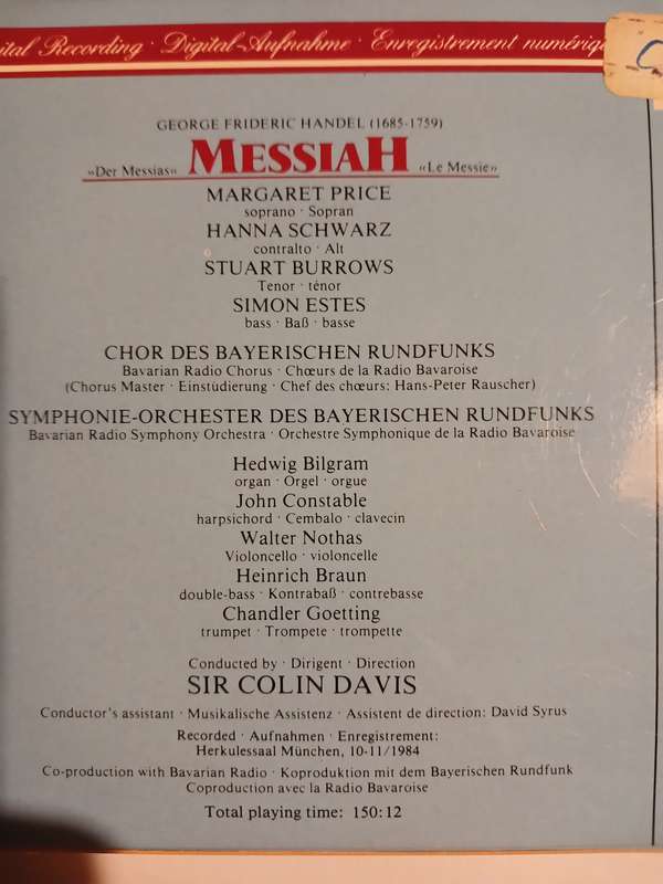 Philips Digital Classics, Messiah, 3 x CD, Germany