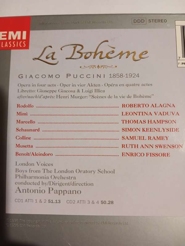 EMI Classics, La Boheme, Puccini/Pappano, 2 x Enhanced CD, EU