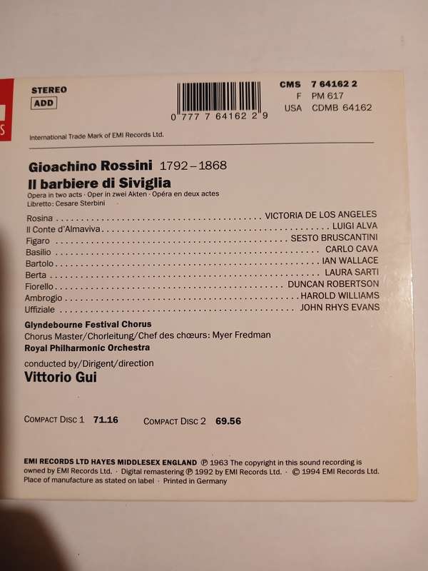 EMI Classics, Il Barbiere Di Siviglia, 2 x CD, Remastered, Germany