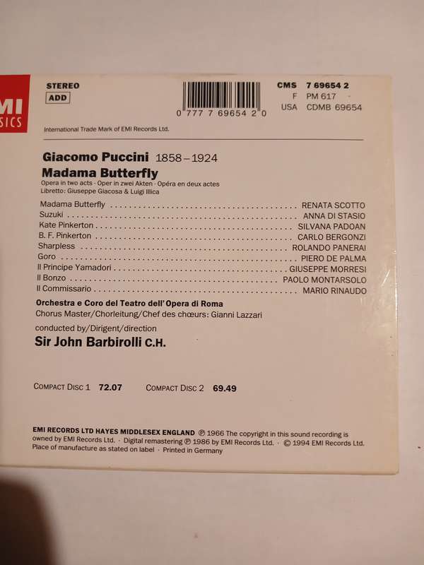 EMI Classics, Madama Butterfly, 2 x CD, Remastered