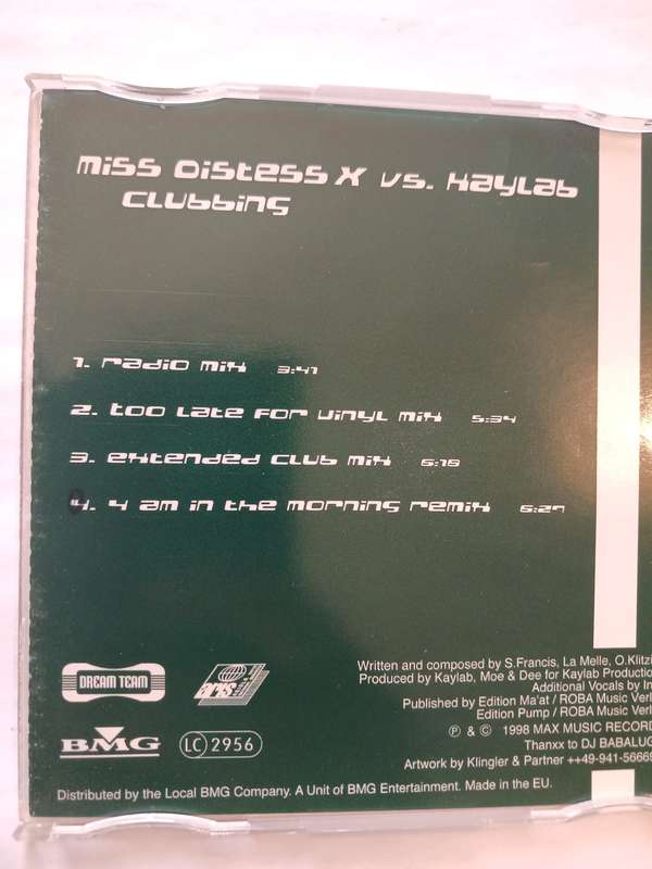 Clubbing, Miss Distess X vs Kaylab CD single, EU