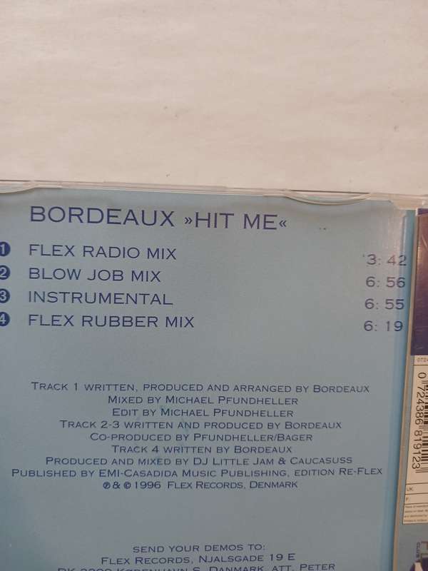 Bordeaux, Hit Me CD single, Scandinavia