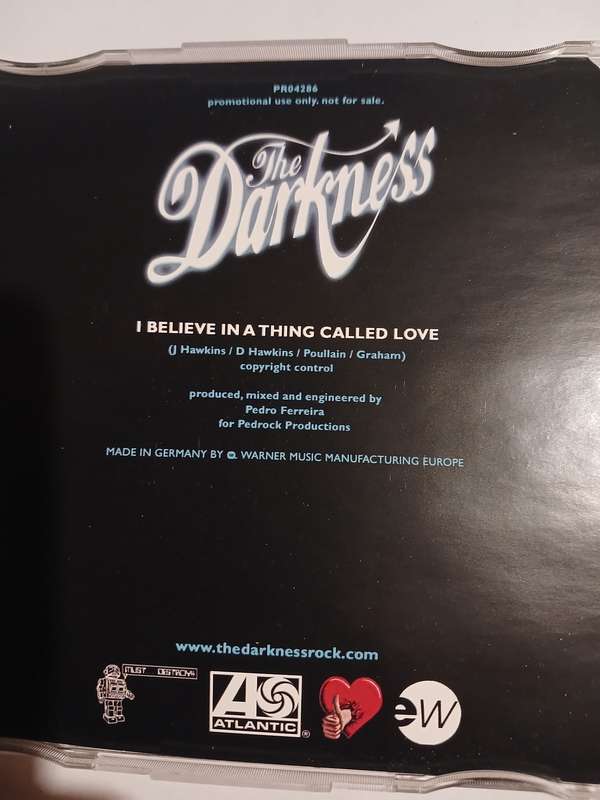 The Darkness, I Believe in a Thing Called Love CD single, UK