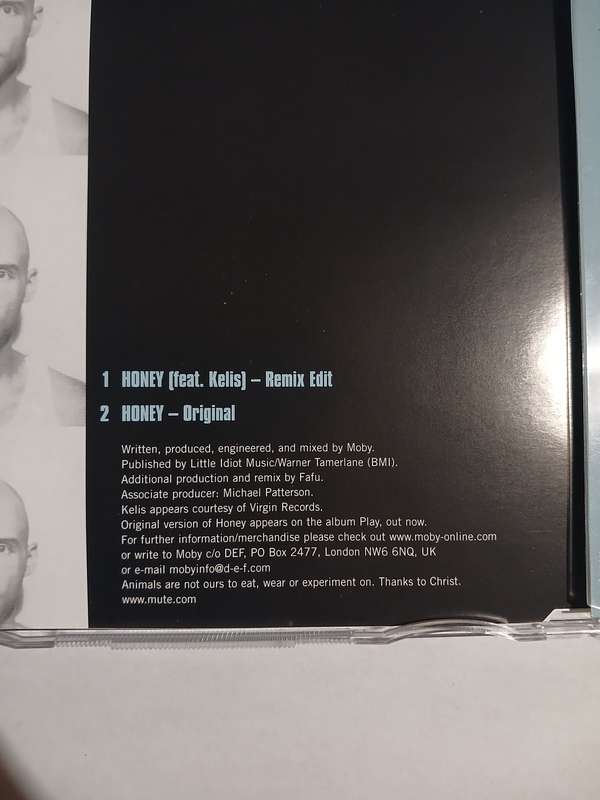 Moby, Honey featuring Kelis CD single, UK