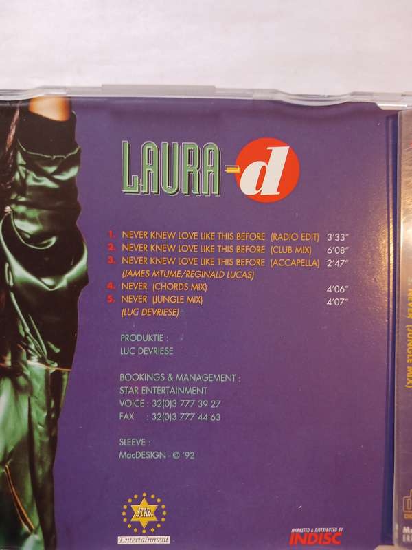 Laura-D, Never Knew Love Like This Before CD single, Belgium