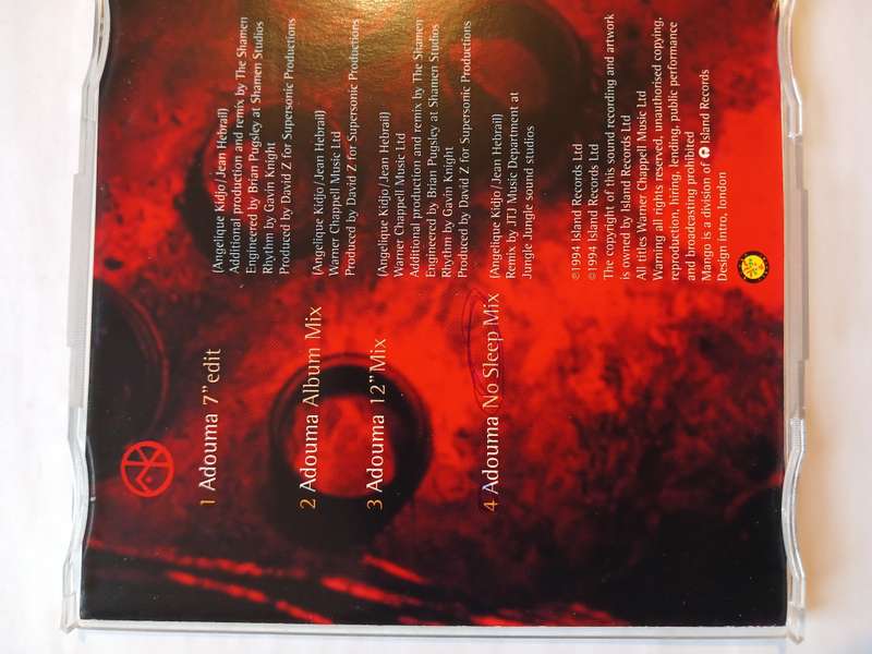 Angelique Kidjo, Adouma CD single, UK