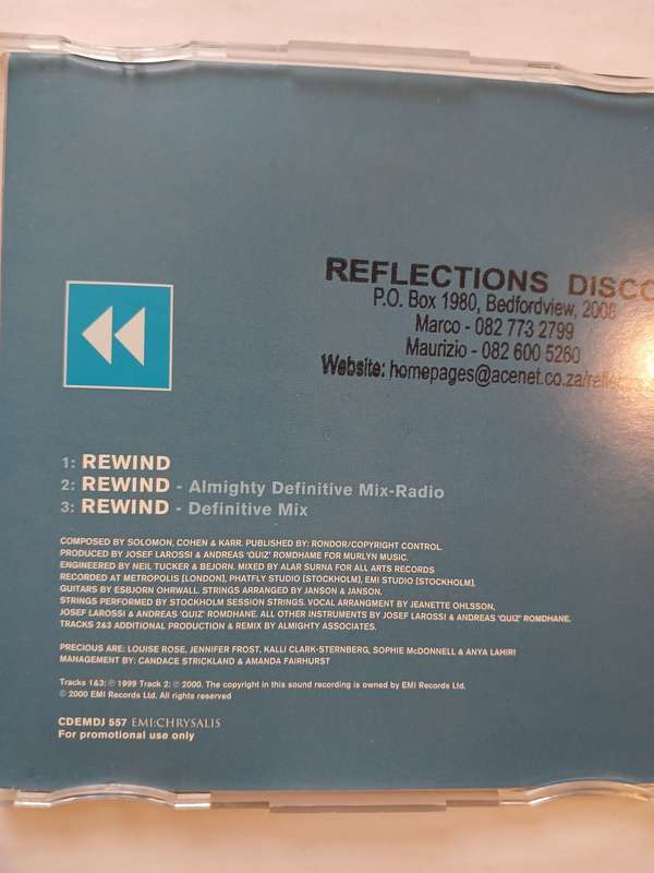 Precious, Rewind CD single, Promo, UK