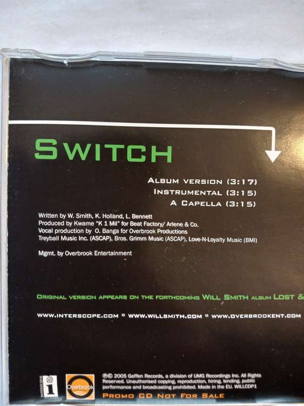 Will Smith, Switch CD single, Promo, EU