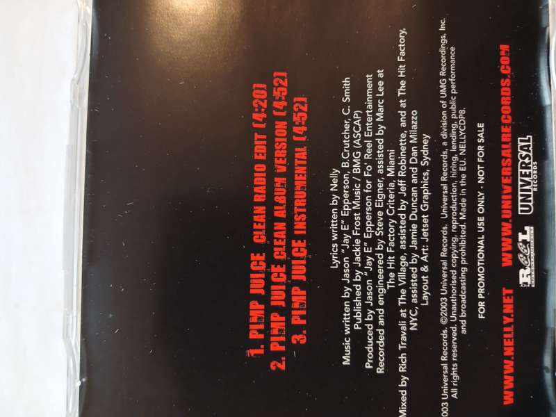 Nelly, Pimp Juice CD single, Promo, EU