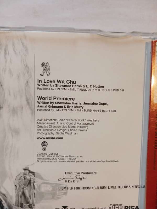 Da Brat feat. Cherish, In Love Wit Chu CD single