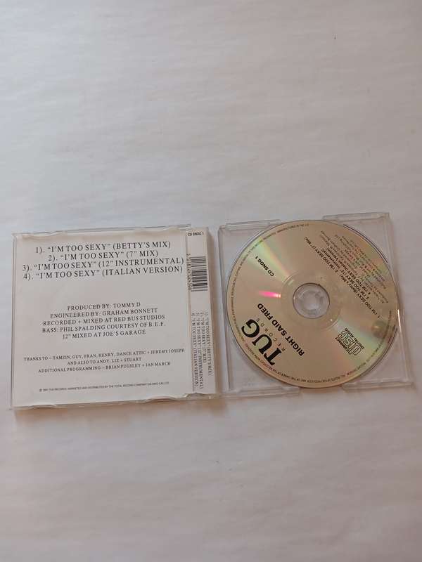 Right Said Fred, I'm Too Sexy CD single, UK