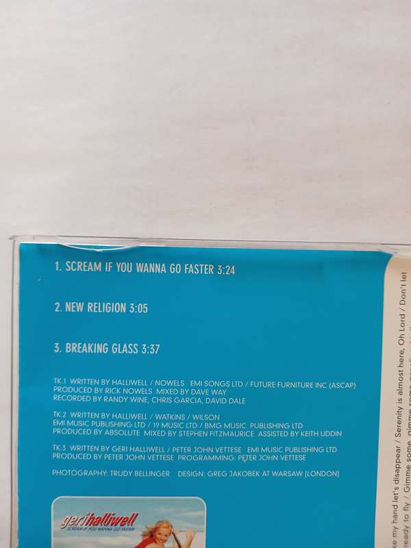 Geri Halliwell, Scream If You Wanna Go Faster CD single, EU